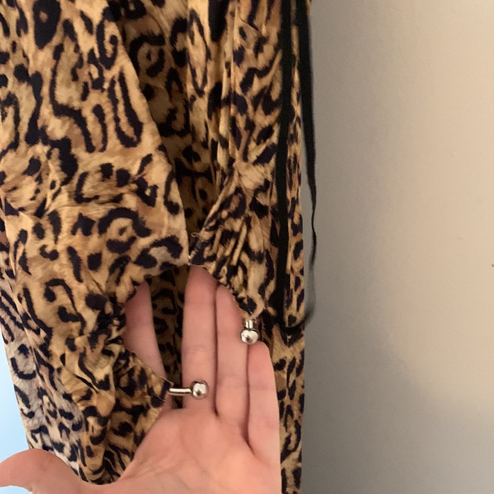 Leopard Print Maxi Slip Dress - Brown/Black - Picture 3 of 7